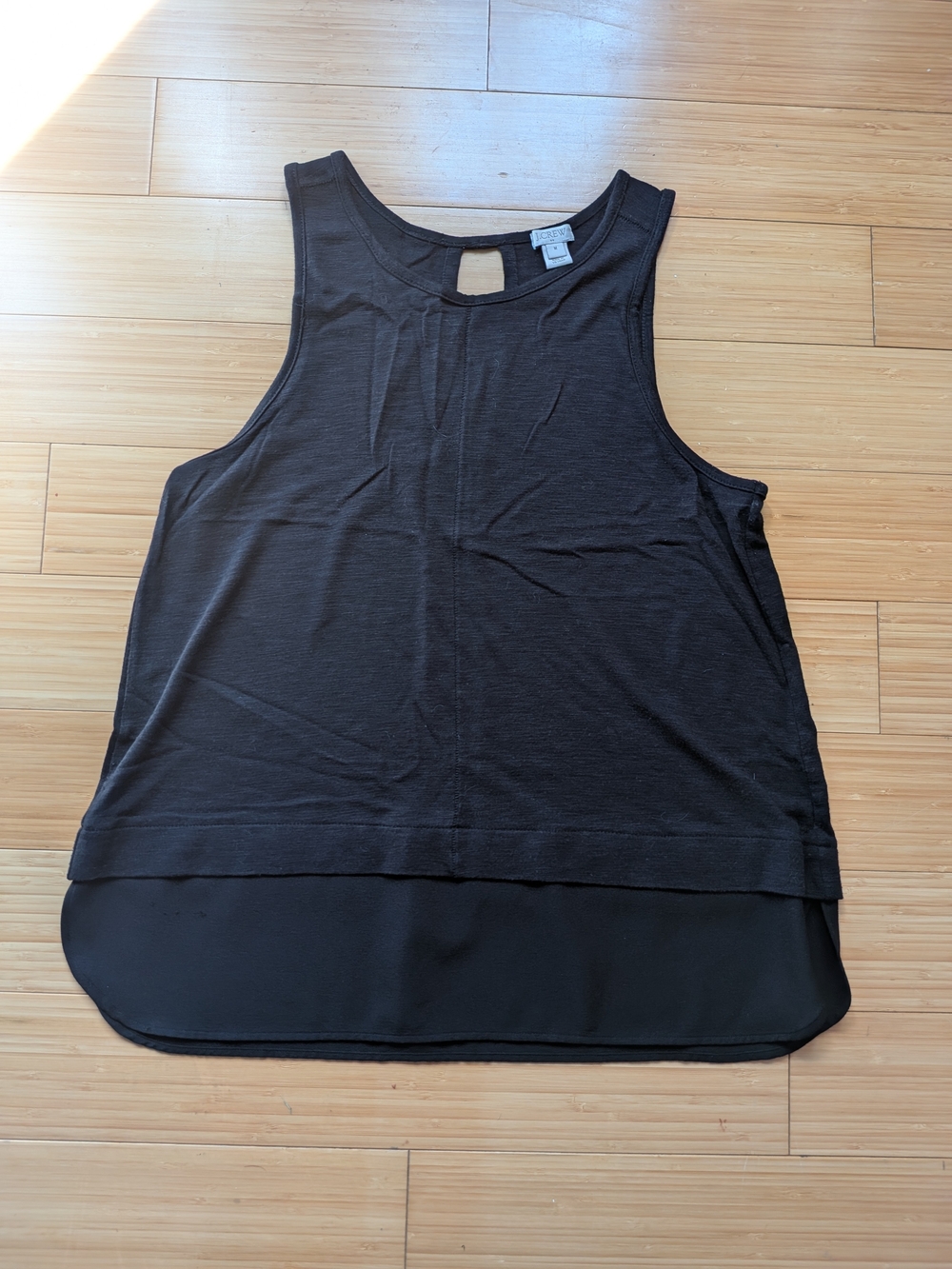 J Crew loose layered-look tank Black Sz Medium